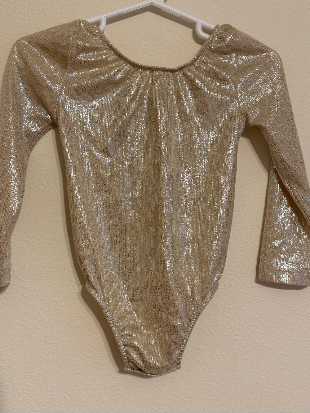 Bailey's Blossoms Baby Girls Gold Metallic Shimmer Long Sleeve Leotard 18-24M